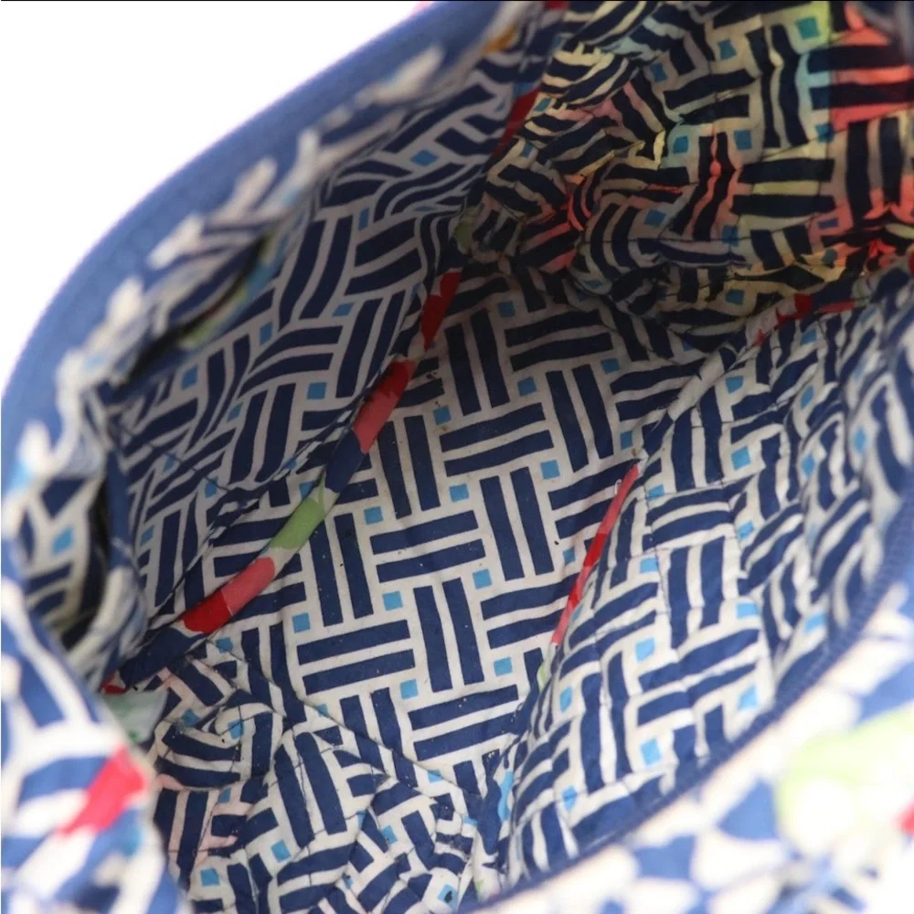 Vera Bradley Floral and Patterned Shoulder Bag in Blue & White